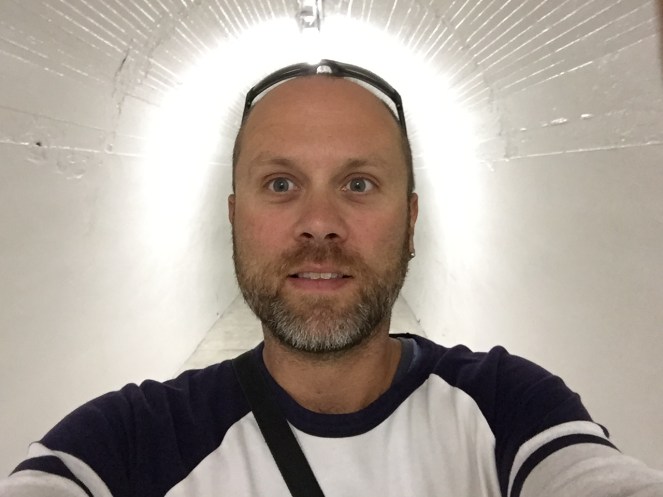 Me in the tunnel leading to the Durie Hill creaky elevator