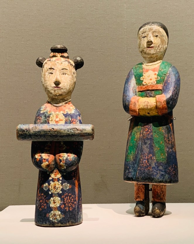 Wooden figurines decorating a funeral bier, late Joseon period (Korea)
