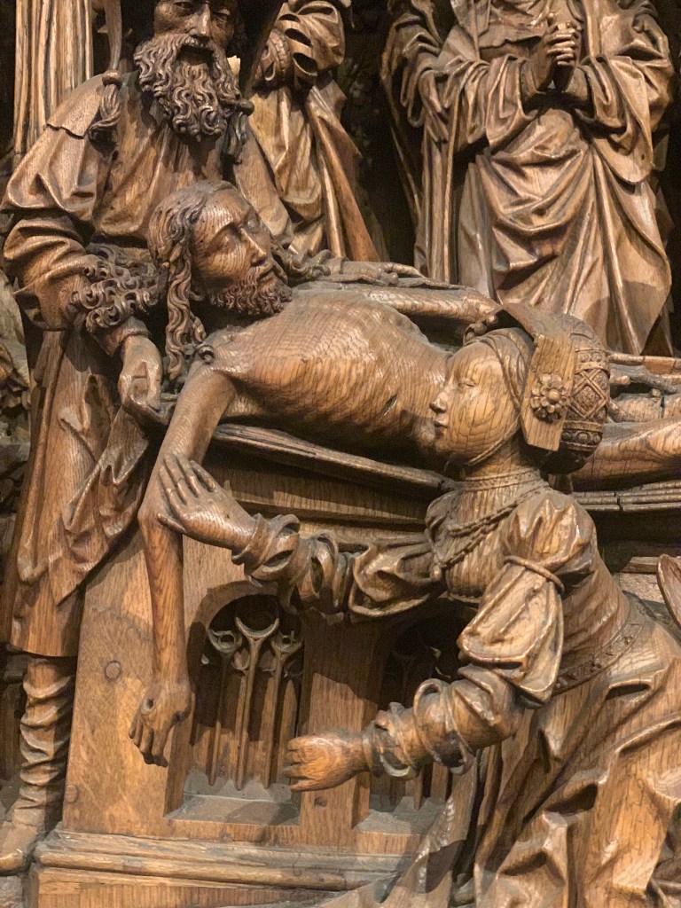 Detail from a shrine showing teens from the passion of Christ, 1530, made from oak