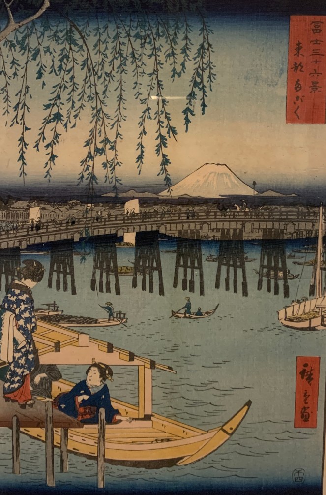 Fuji seen across Edo from the Ryoguku Bridge 19th Century, Hiroshige